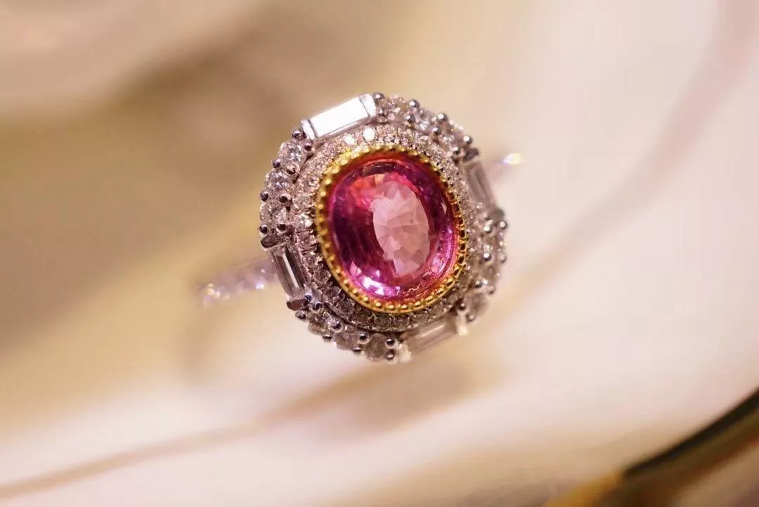 台北奧斯珠寶 無燒粉藍寶石戒指1.06克拉