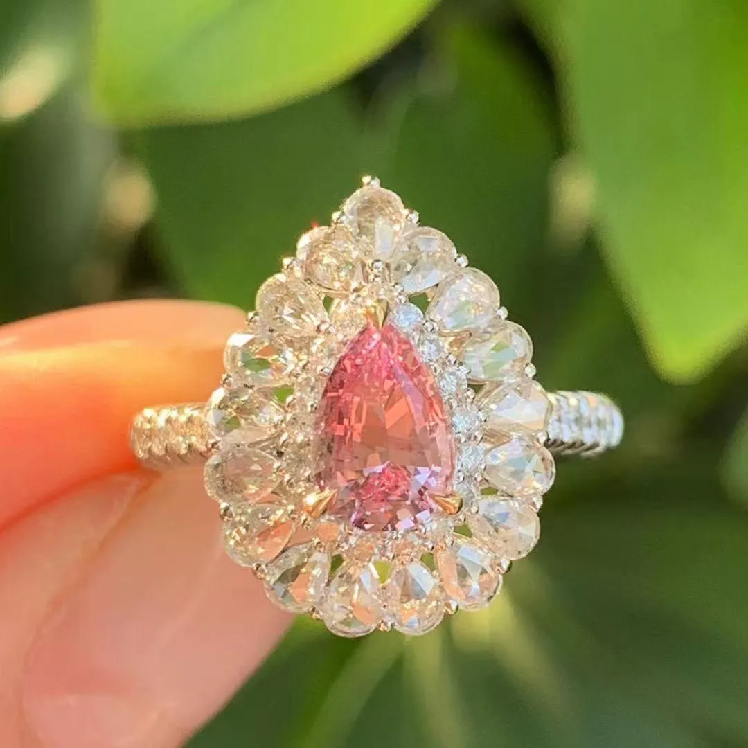 已售出台北奧斯珠寶 無燒帕帕拉恰雙用款1.12克拉