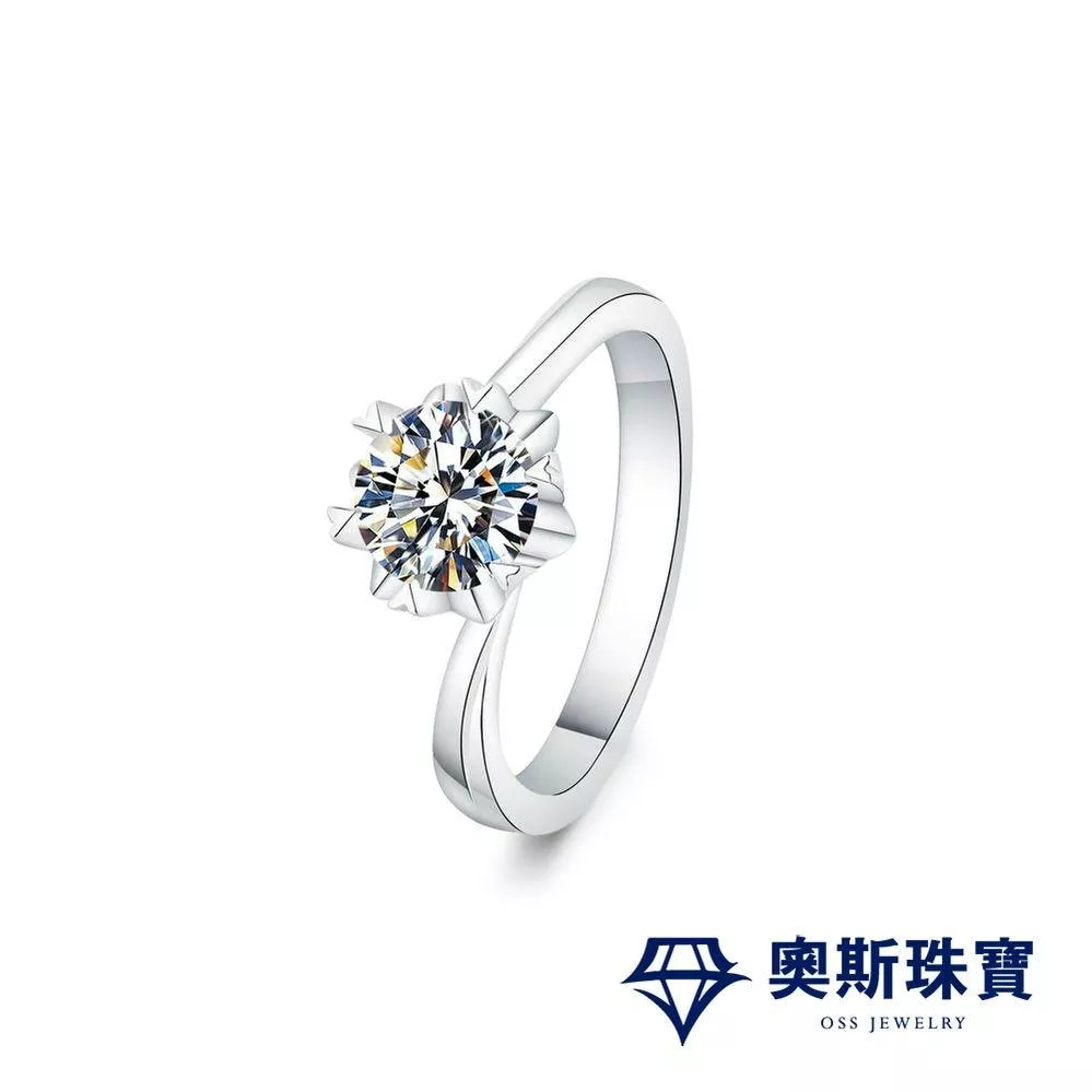 莫桑石 莫桑鑽 0.5-1克拉扭臂經典女鑽戒 台北門市 客製化訂製白金