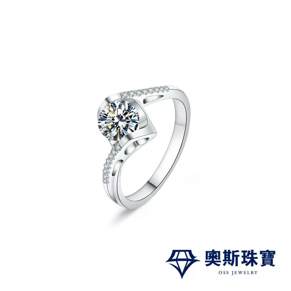 莫桑石 莫桑鑽 0.5-1克拉天使之吻女鑽戒 台北門市 客製化訂製白金