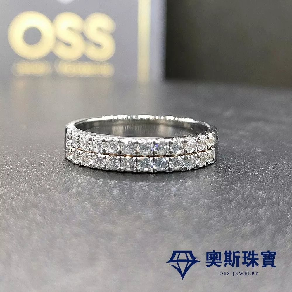 莫桑石 莫桑鑽 雙排女鑽戒 台北門市 客製化訂製白金