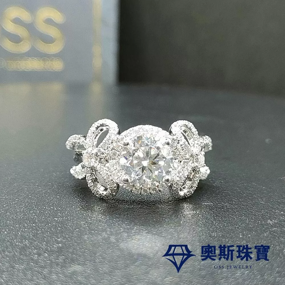 莫桑石 莫桑鑽 1-3克拉蝴蝶結女鑽戒 台北門市 客製化訂製白金