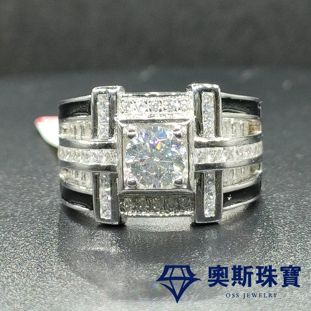 莫桑石 莫桑鑽 1-3克拉海格男鑽戒 台北門市 客製化訂製白金