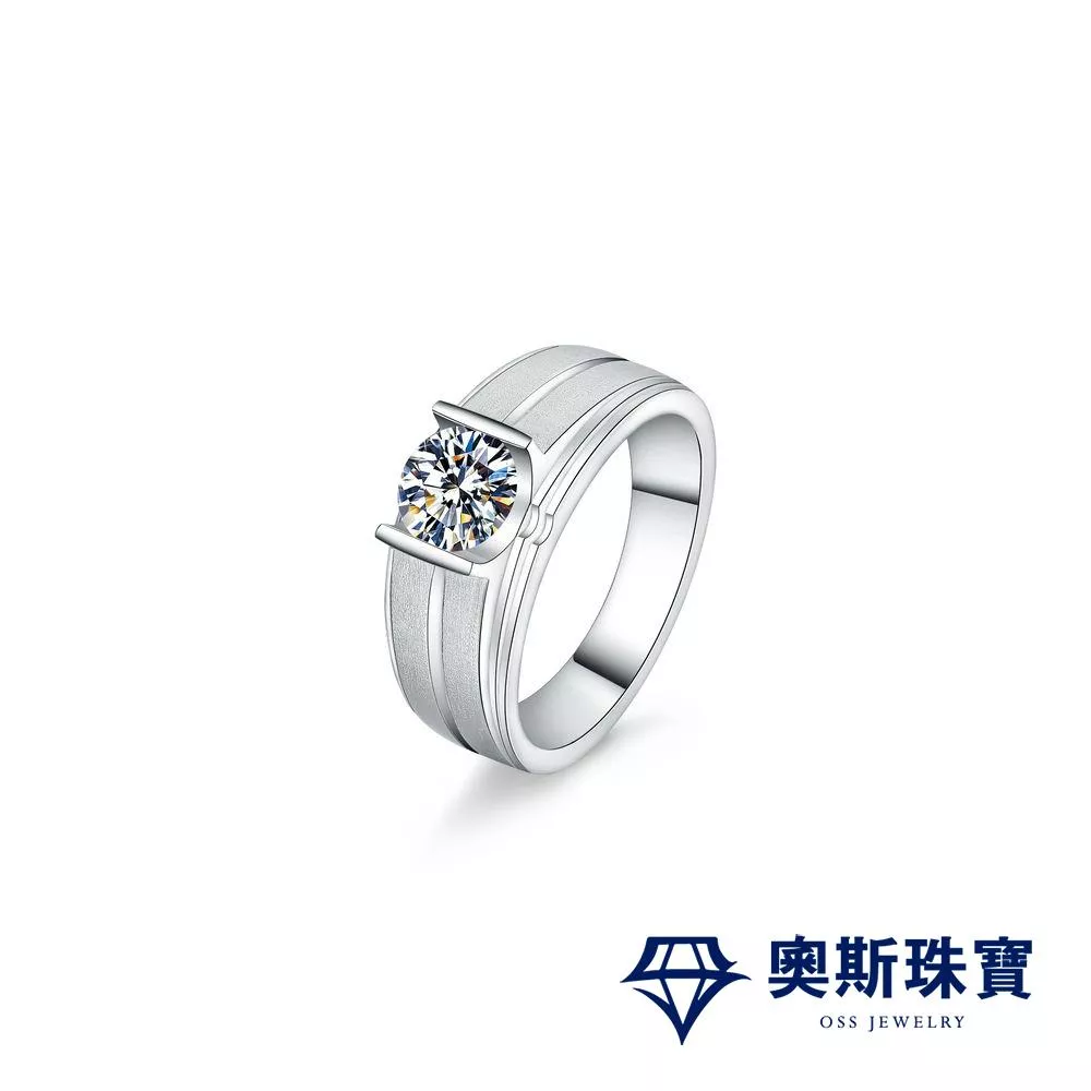 莫桑石 莫桑鑽 0.5-1克拉蓋亞男鑽戒 台北門市 客製化訂製白金