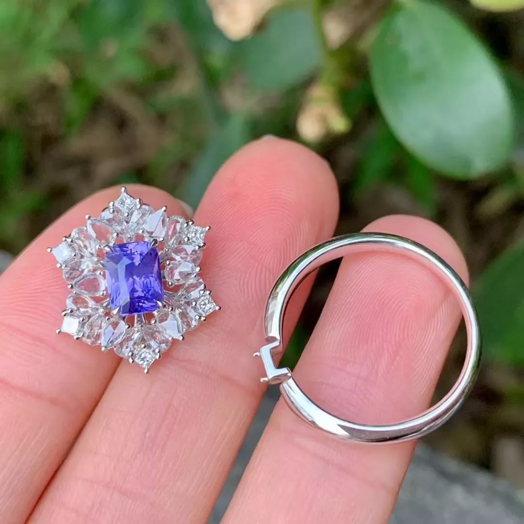 台北奧斯珠寶  1.31ct 無燒紫藍寶石雙用款
