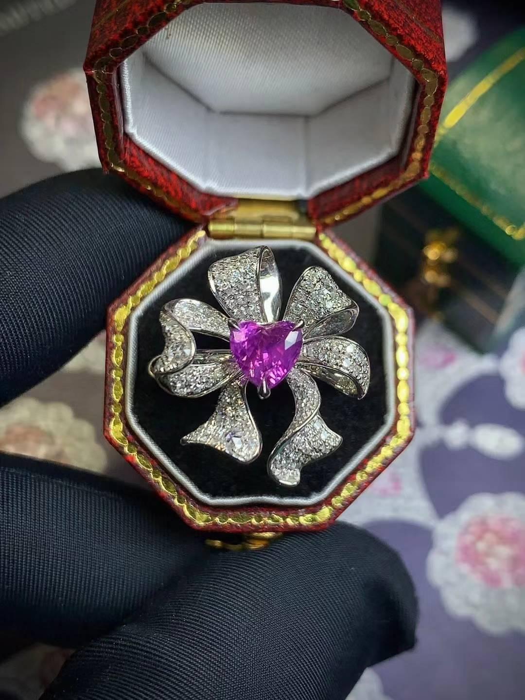 台北奧斯珠寶  無燒粉紫藍寶石戒指1.01克拉