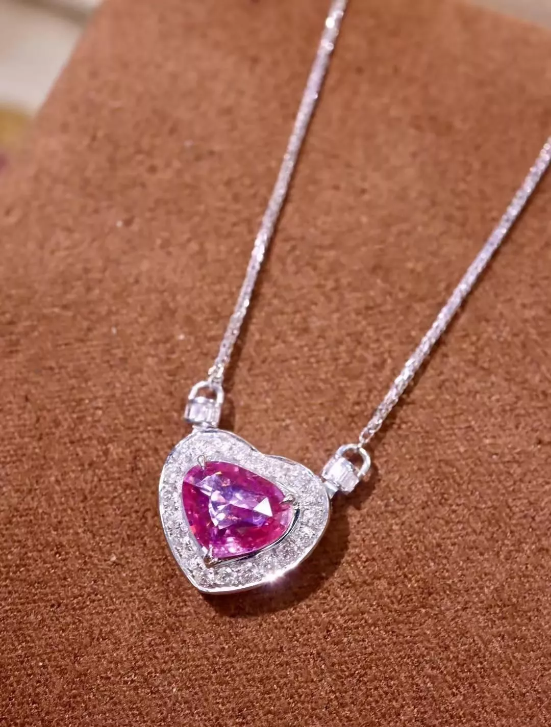 台北奧斯珠寶 無燒帕帕拉恰項鍊1.44克拉