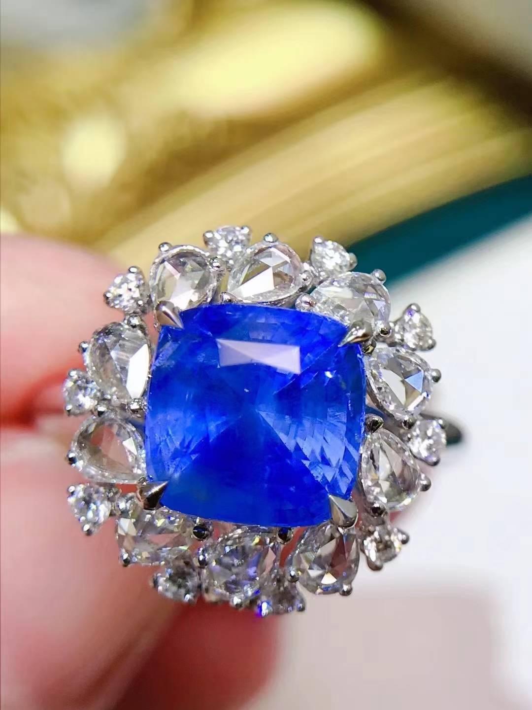 無燒矢車菊戒指&吊墜兩用款（不含項鍊）藍寶石4.12ct