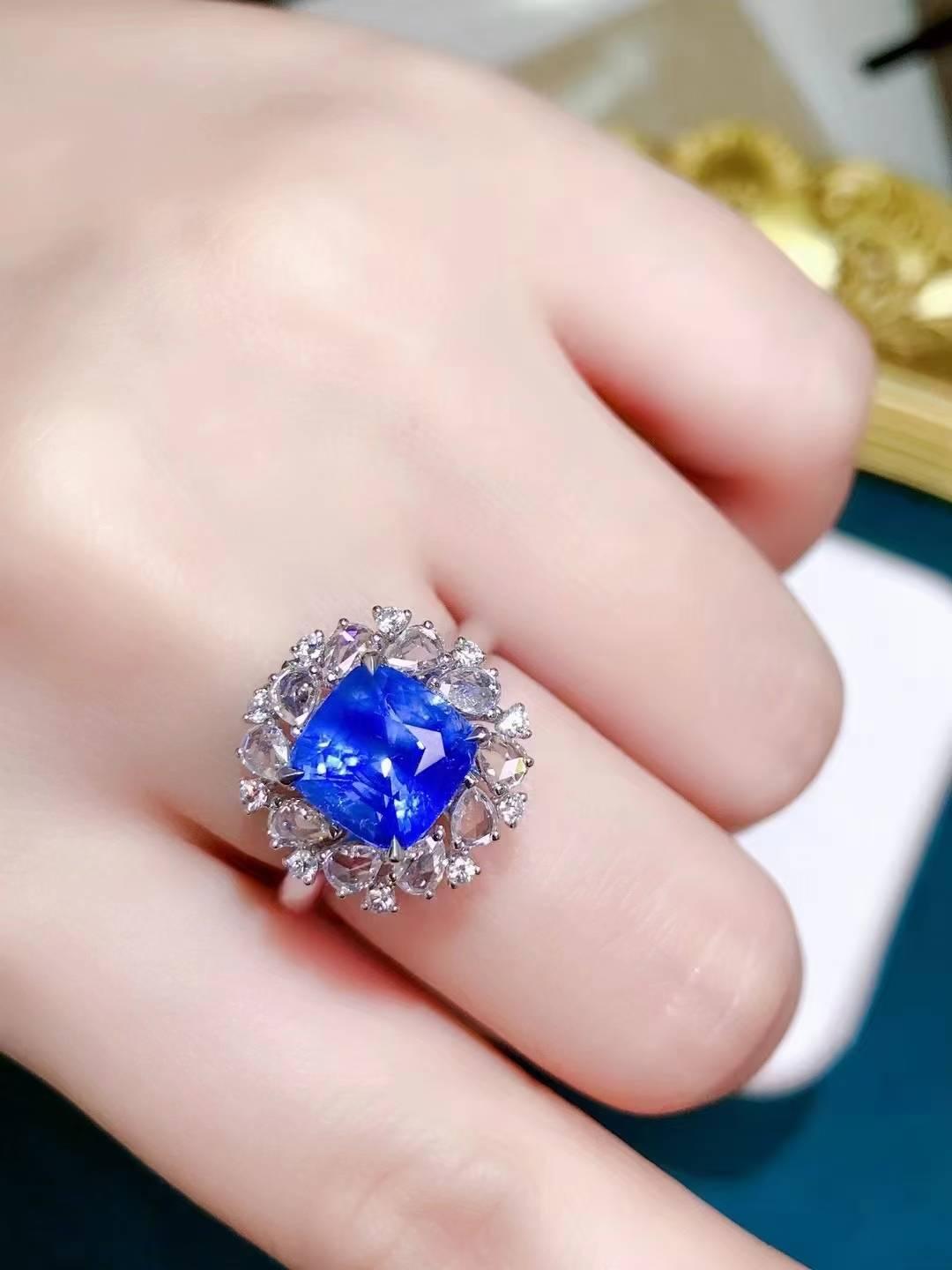 無燒矢車菊戒指&吊墜兩用款（不含項鍊）藍寶石4.12ct