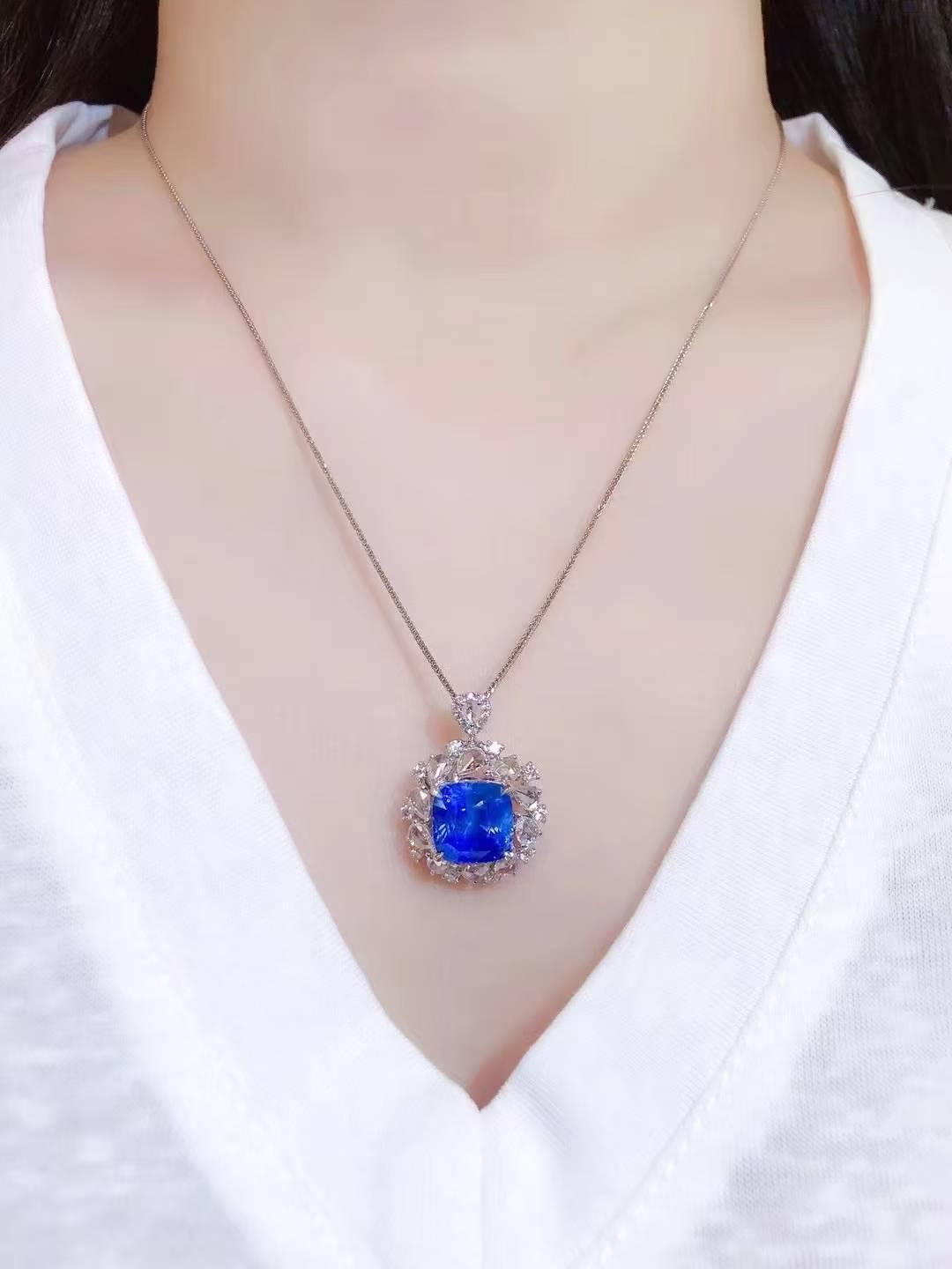 無燒矢車菊戒指&吊墜兩用款（不含項鍊）藍寶石4.12ct