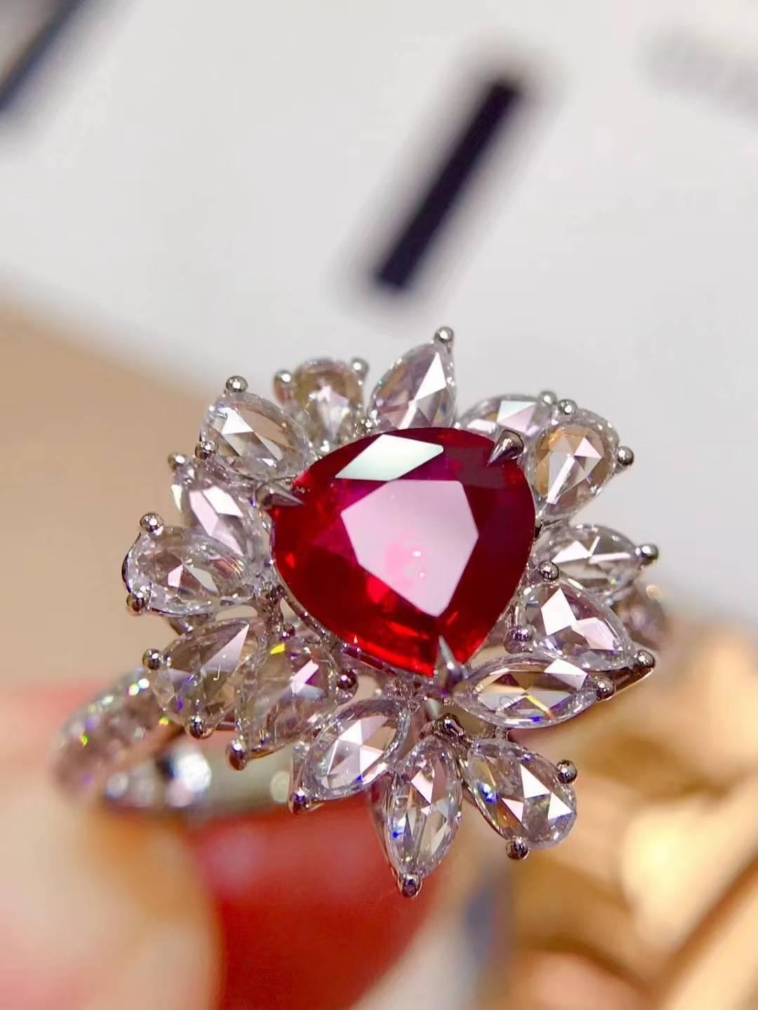 AIGS無燒紅寶石戒指💍Pigeon Blood 鴿血紅！紅寶石1.04ct