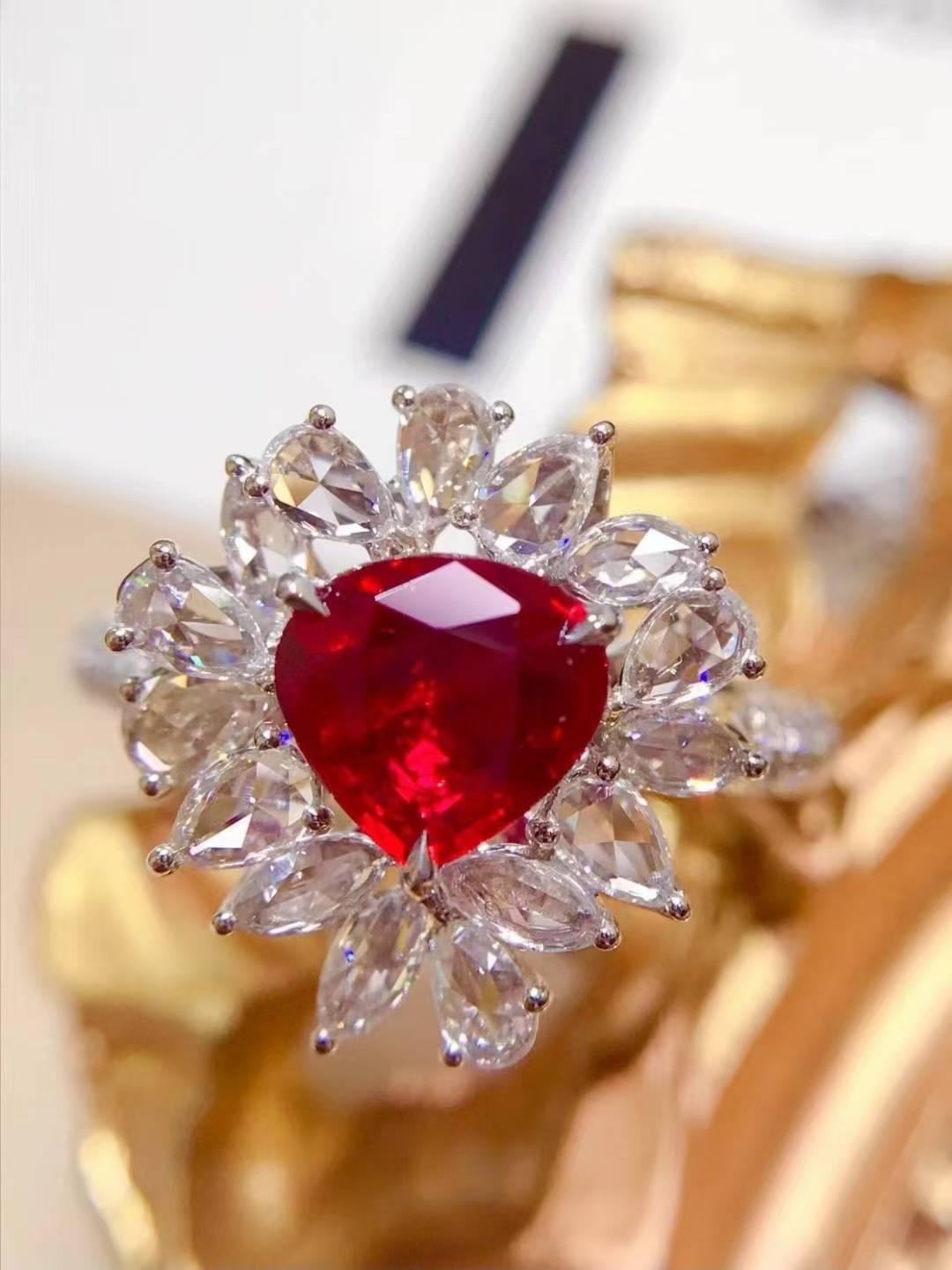 AIGS無燒紅寶石戒指💍Pigeon Blood 鴿血紅！紅寶石1.04ct