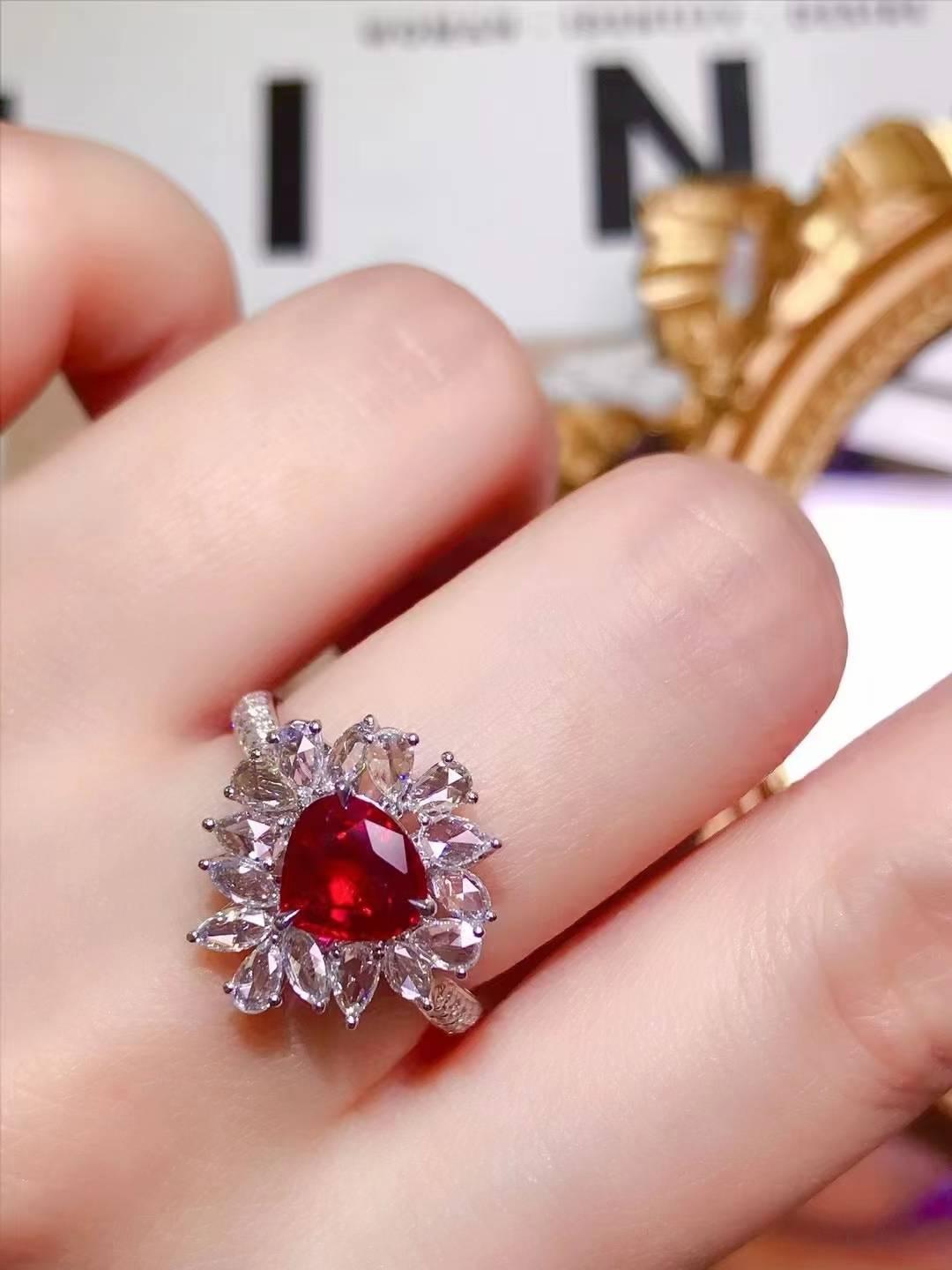AIGS無燒紅寶石戒指💍Pigeon Blood 鴿血紅！紅寶石1.04ct