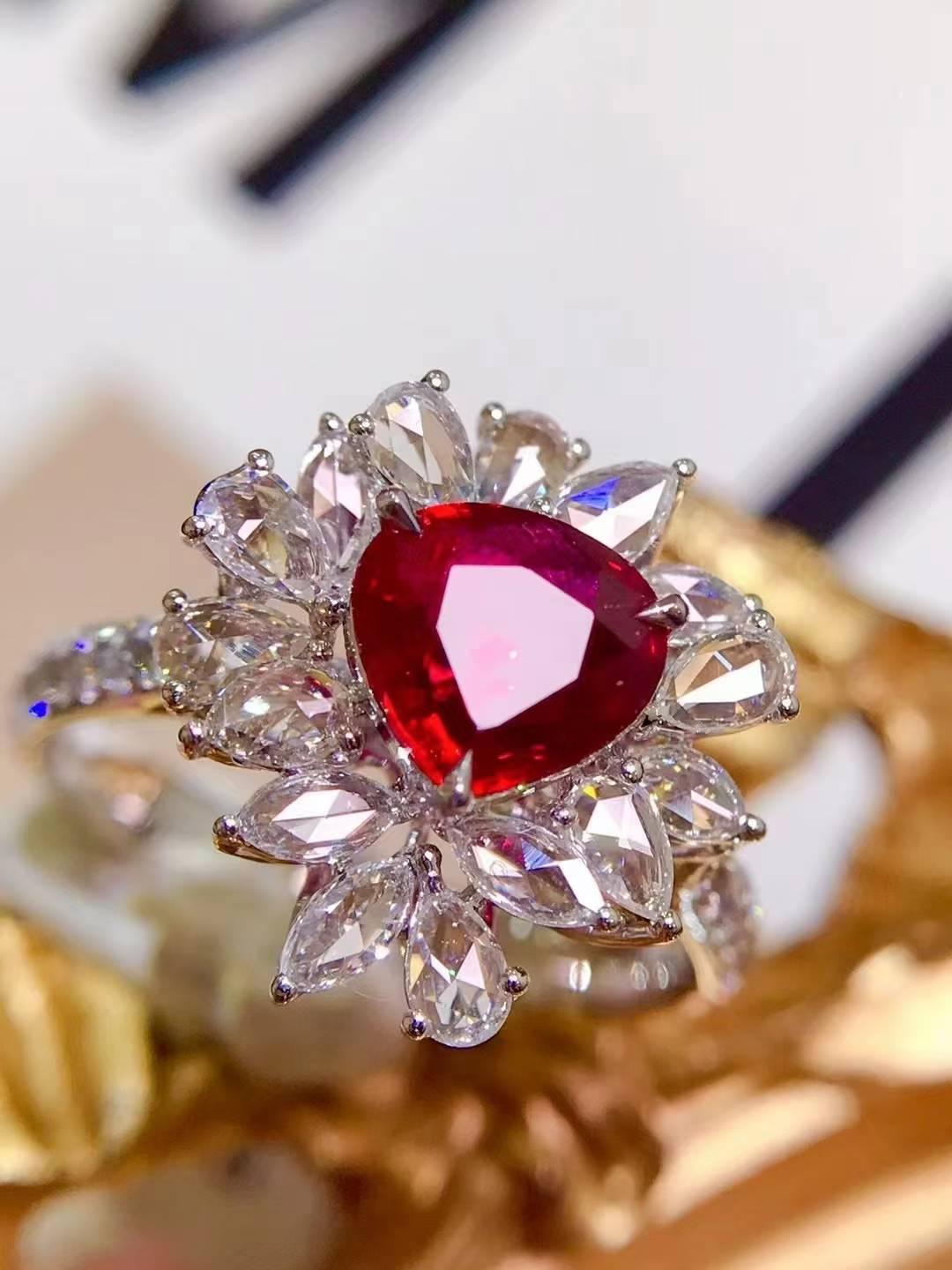 AIGS無燒紅寶石戒指💍Pigeon Blood 鴿血紅！紅寶石1.04ct