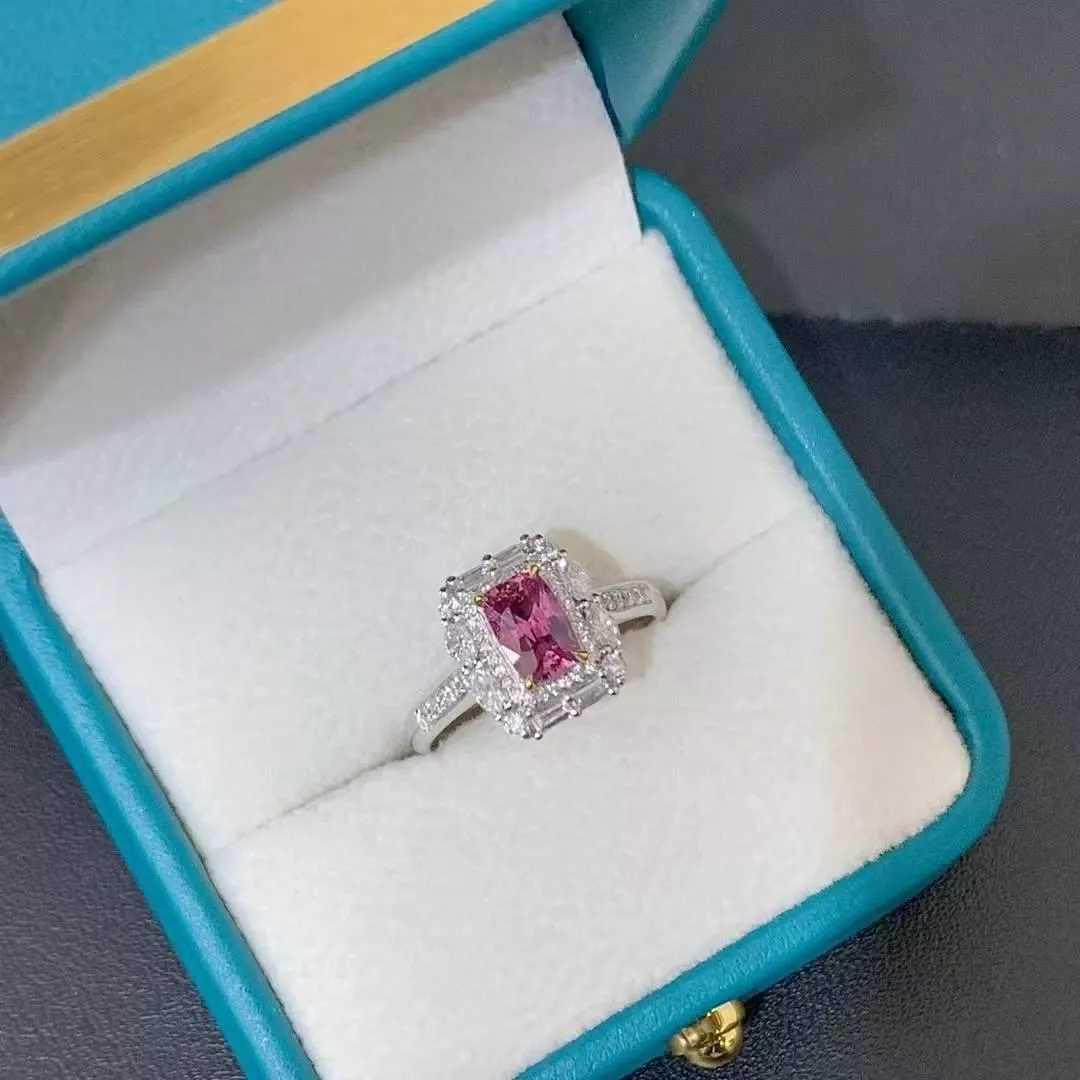 無燒帕帕拉恰寶石戒指！主石1.06克拉 鑽石55分 總重3.96克