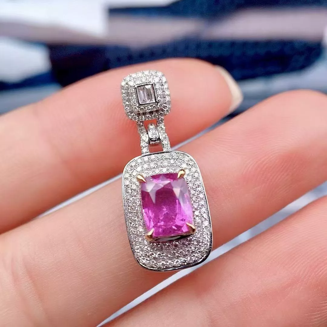 帕帕拉恰吊墜 藍寶石1.92克拉