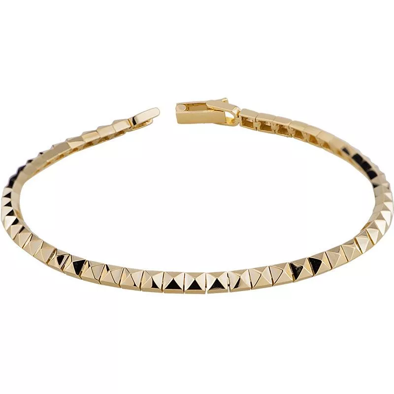 14K金手鍊 金色光面鉚釘朋克百搭時尚手飾 台北門市 黃金珠寶首飾