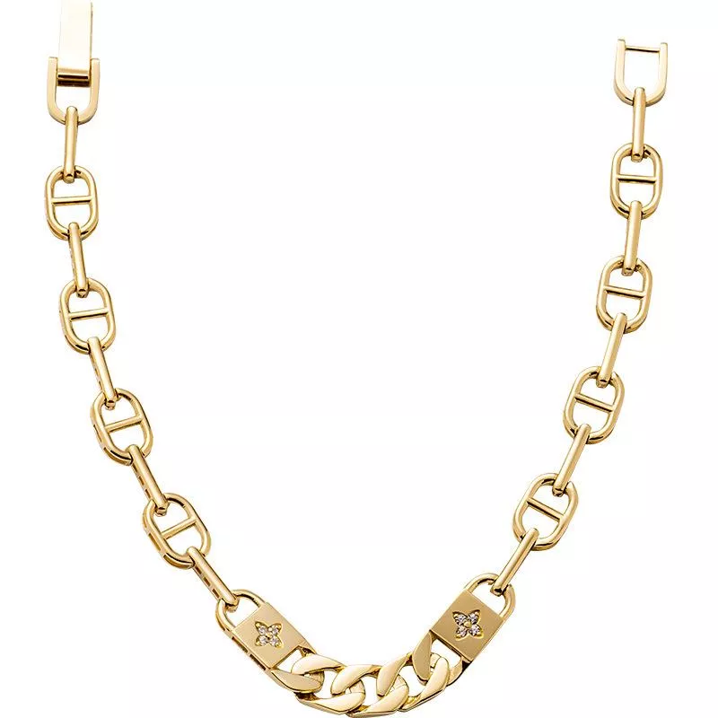 14K金手鍊 重工古巴拼日字豬鼻子鑲嵌  台北門市 黃金珠寶首飾