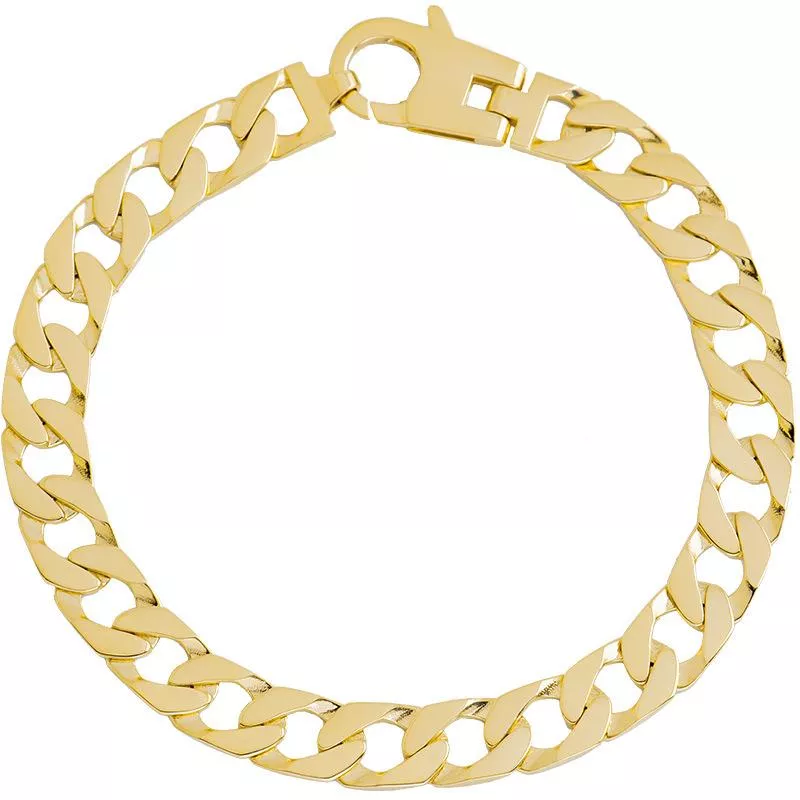 14K金手鍊 ins風側身鏈寬版時尚素金 台北門市 黃金珠寶首飾