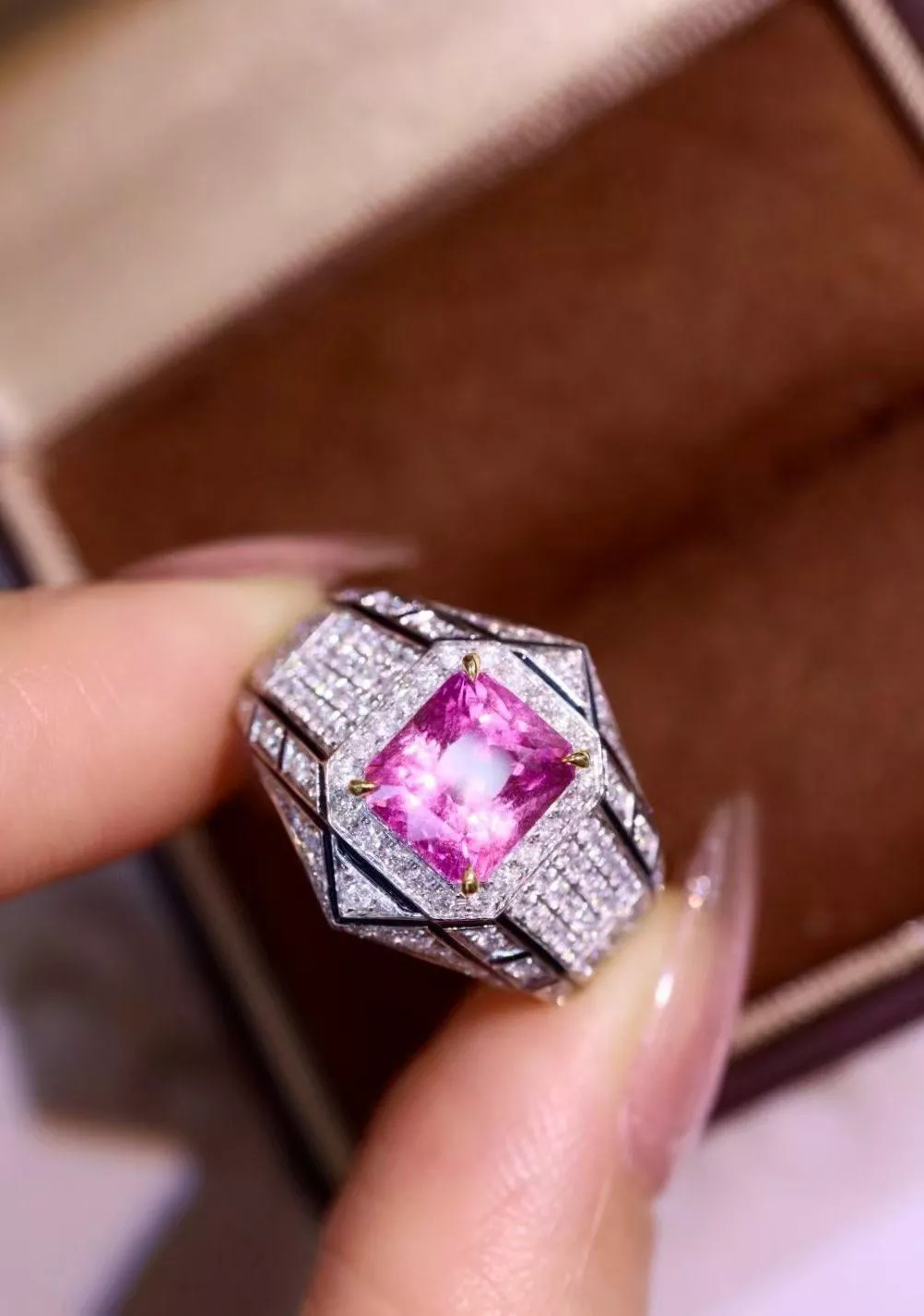 無燒帕帕拉恰戒指  2.54克拉