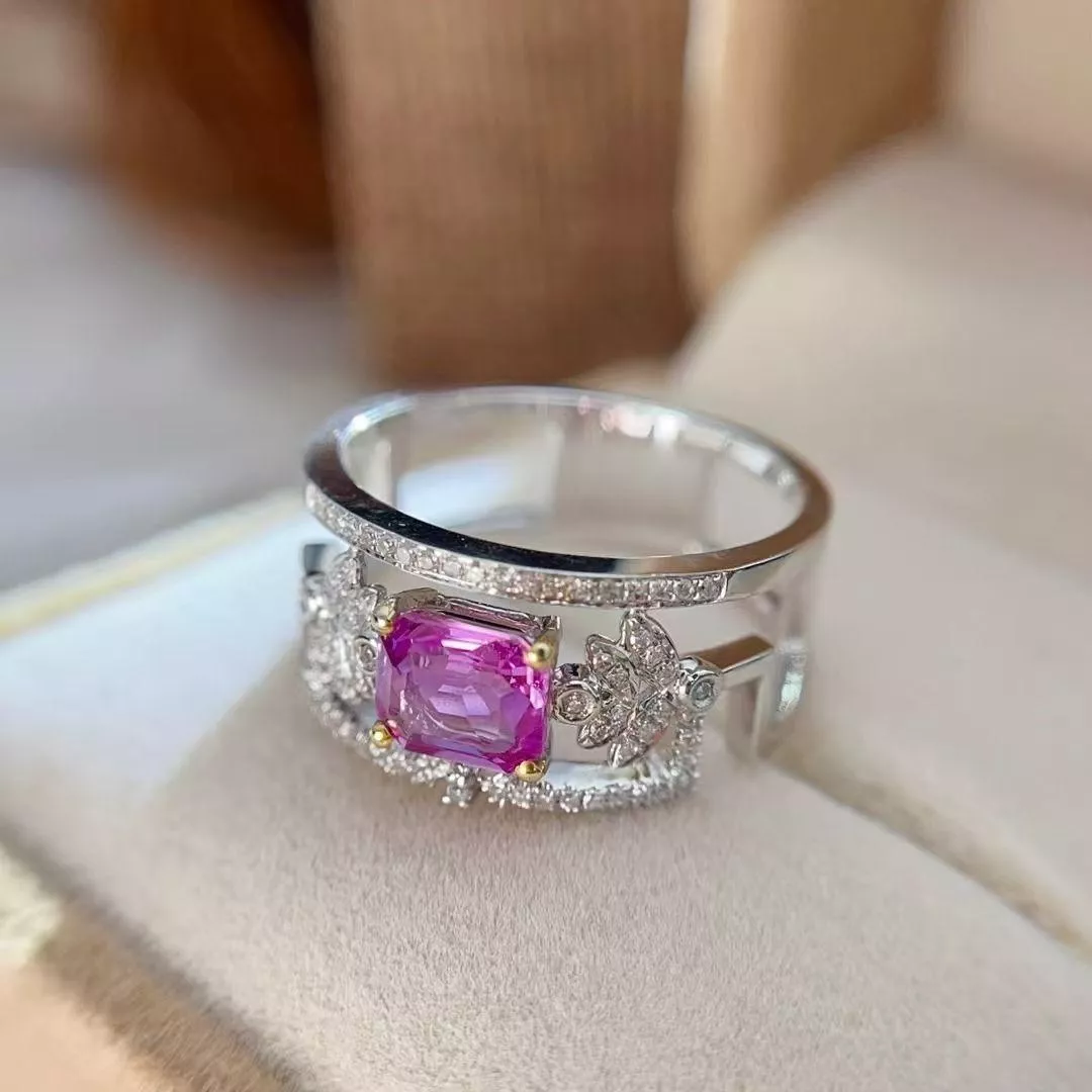 無燒帕帕拉恰戒指  1.1克拉