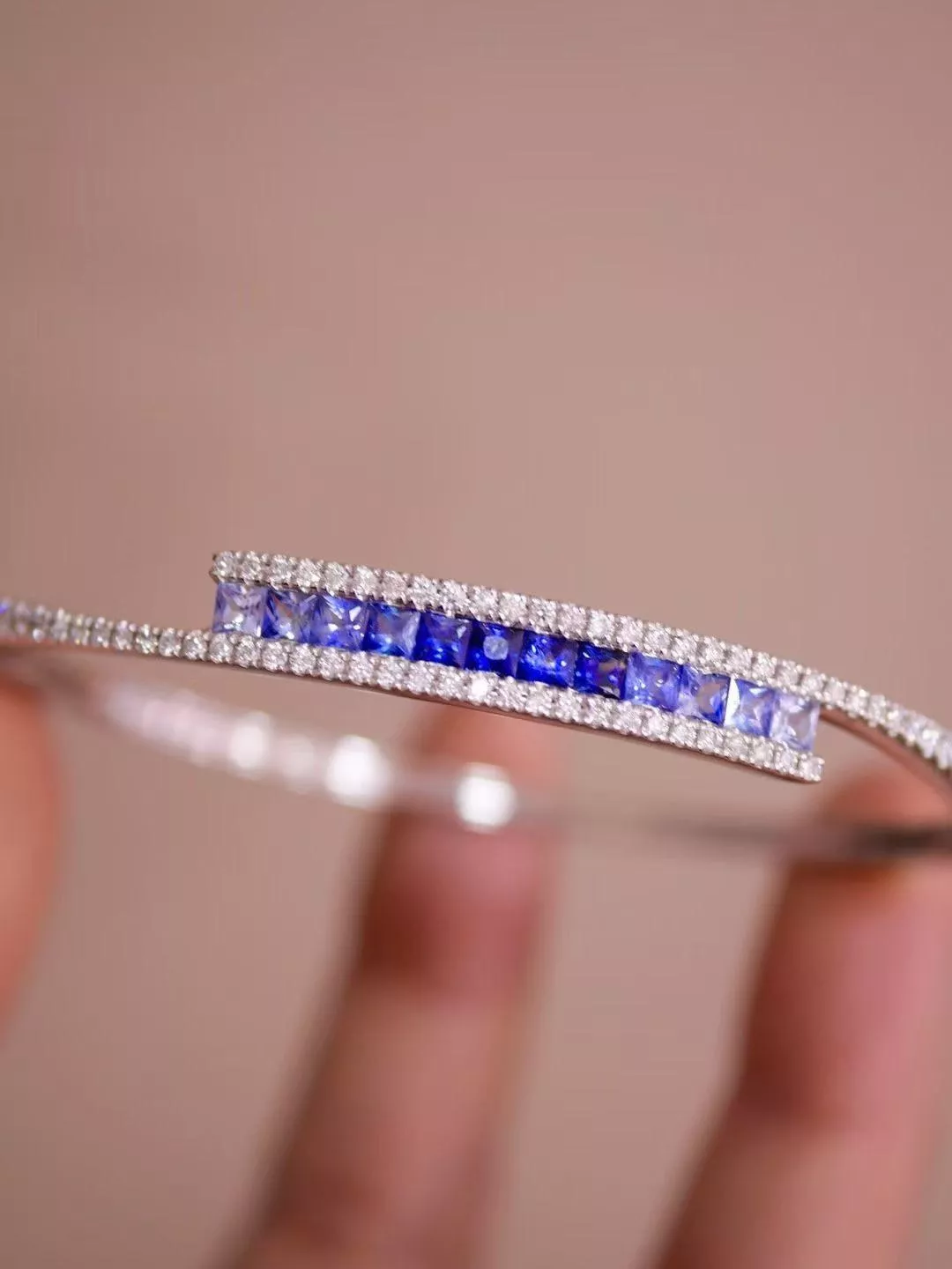 藍寶石鑽石手鐲  1.5克拉