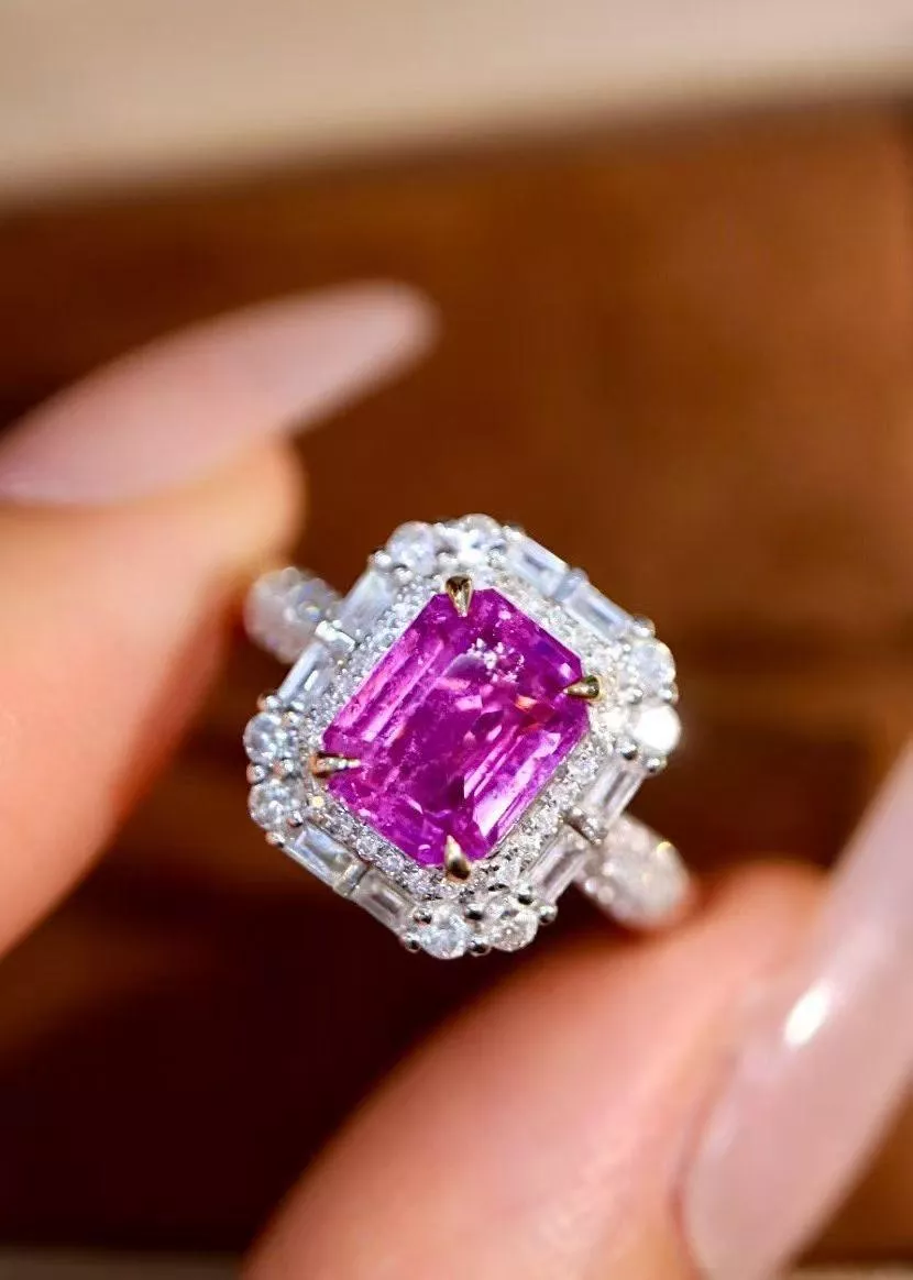 無燒帕帕拉恰戒指  2.05克拉