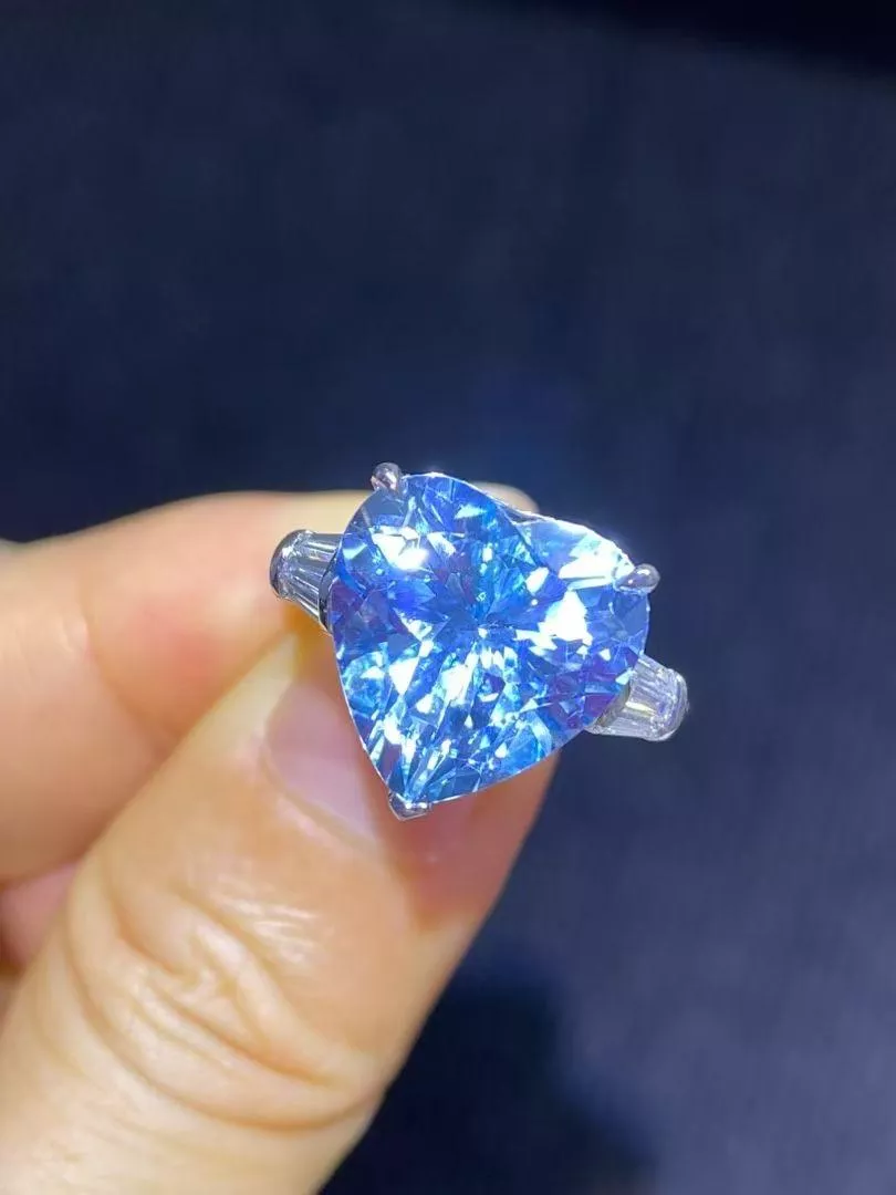 聖瑪利亞色海藍寶戒指  7.55克拉