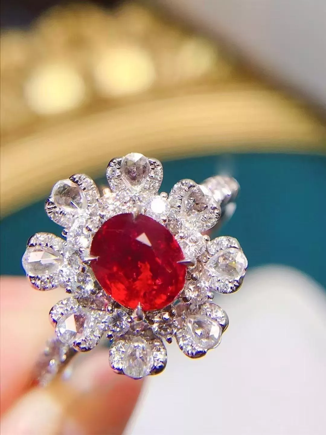AIGS無燒紅寶石戒指💍1.04克拉