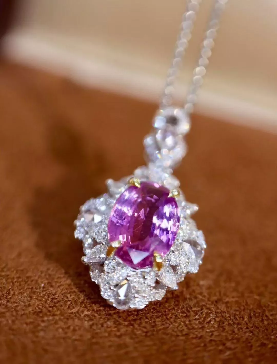 無燒帕帕拉恰吊墜  2.1克拉