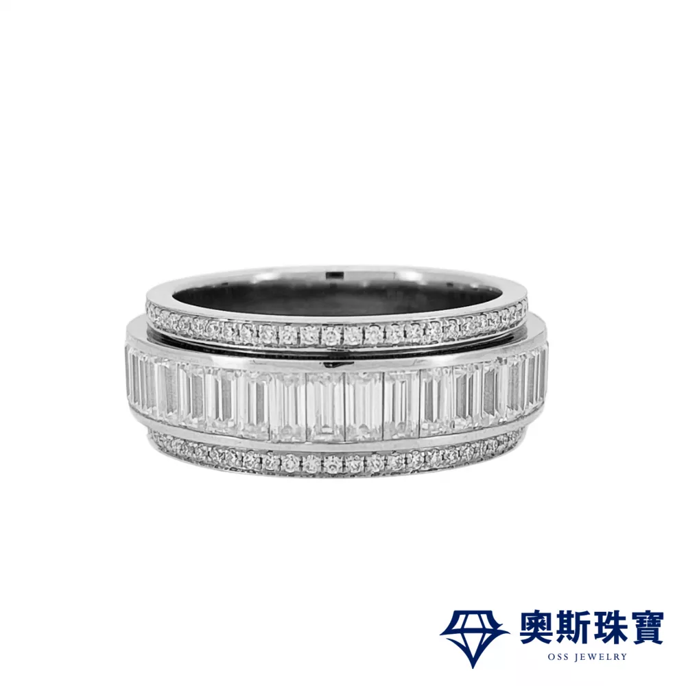 莫桑石 莫桑鑽 T鑽滿圈旋轉男鑽戒  台北門市 客製化訂製白金