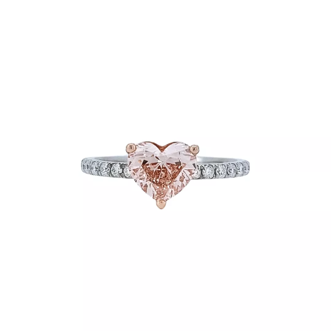 CVD培育鑽石 1克拉愛心粉紅女鑽戒 台北門市 客製化訂製白金 附IGI證書 CVDPWR-1