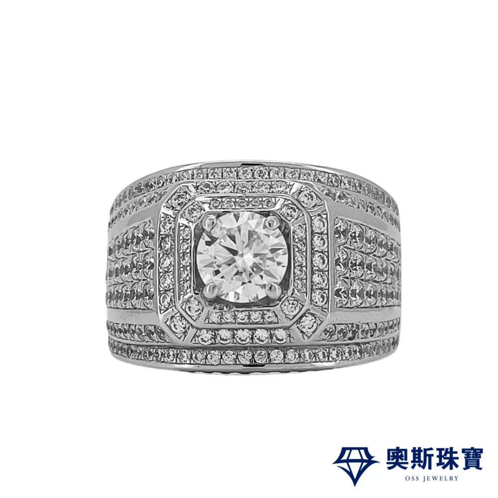 莫桑石 莫桑鑽 1-3克拉滿天星男鑽戒 台北門市 客製化訂製白金