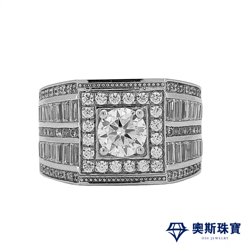 莫桑石 莫桑鑽 1-3克拉無雙男鑽戒 台北門市 客製化訂製白金