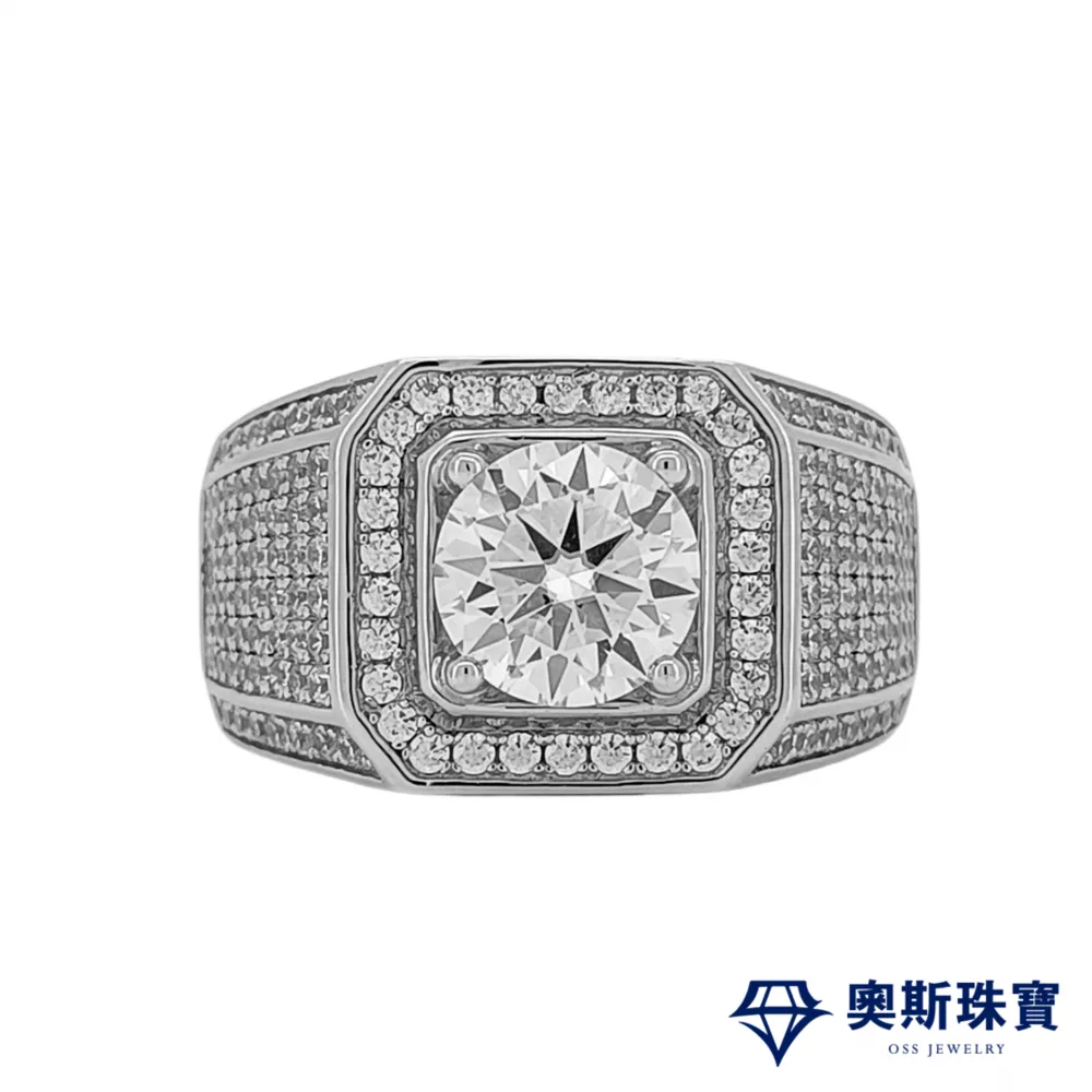 莫桑石 莫桑鑽 1-3克拉氣勢男鑽戒 台北門市 客製化訂製白金