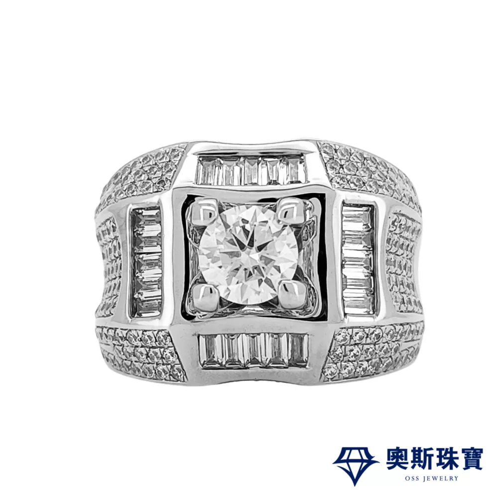 莫桑石 莫桑鑽 1-3克拉國王男鑽戒 台北門市 客製化訂製白金