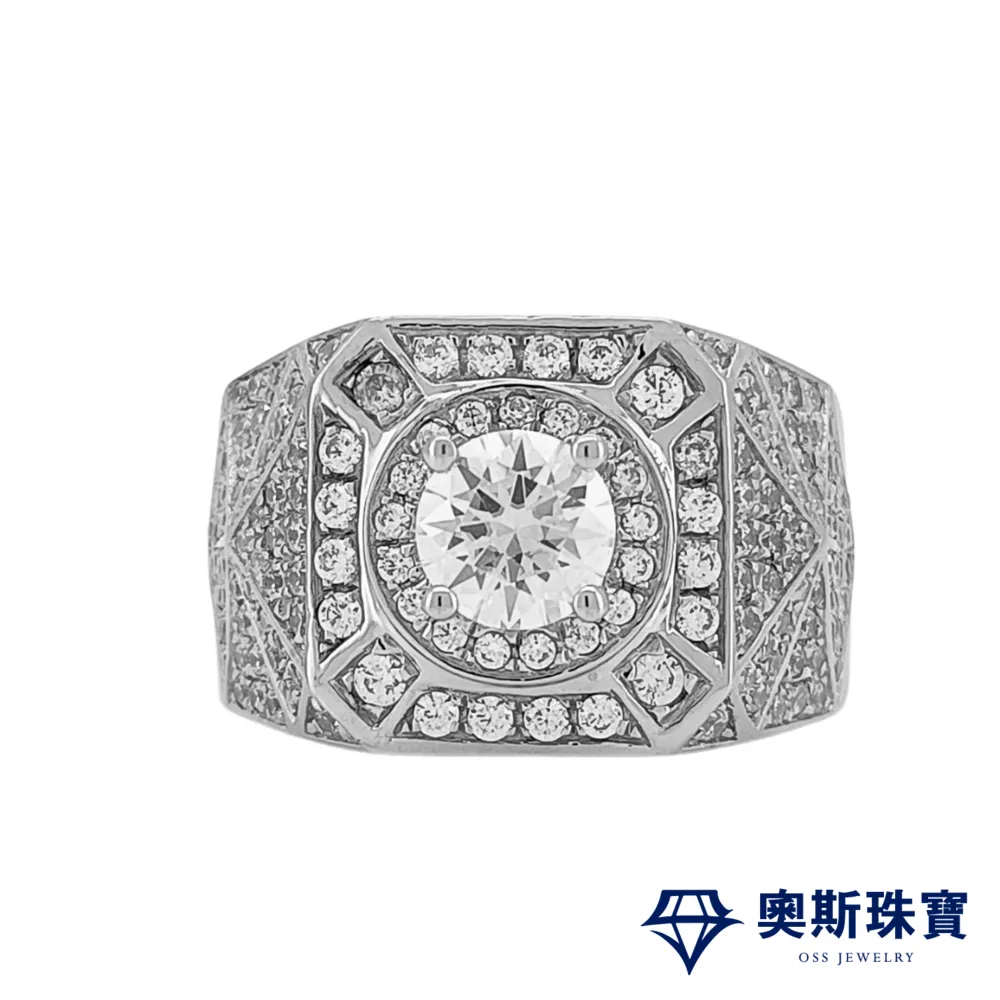 莫桑石 莫桑鑽 1-3克拉日耀男鑽戒 台北門市 客製化訂製白金