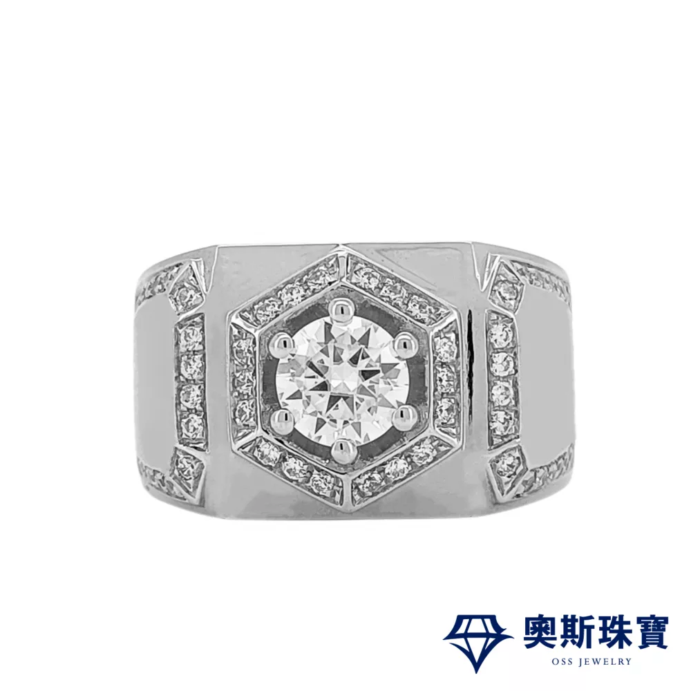 莫桑石 莫桑鑽 1-3克拉六芒星男鑽戒 台北門市 客製化訂製白金