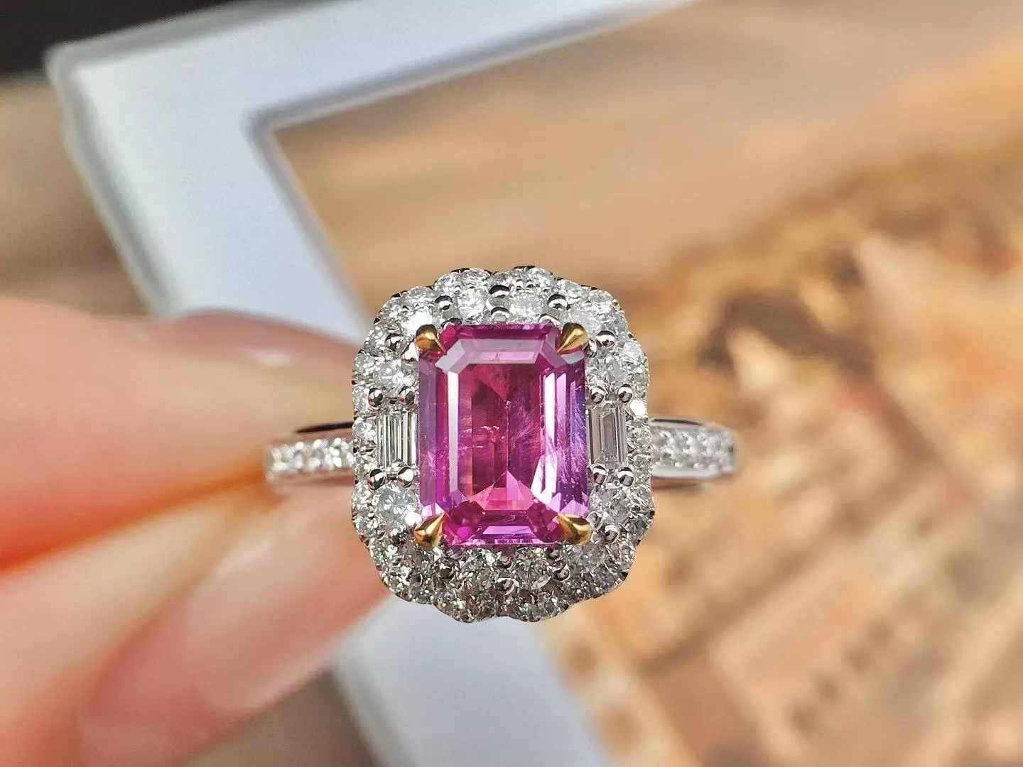 無燒帕帕拉恰戒指 1.12克拉