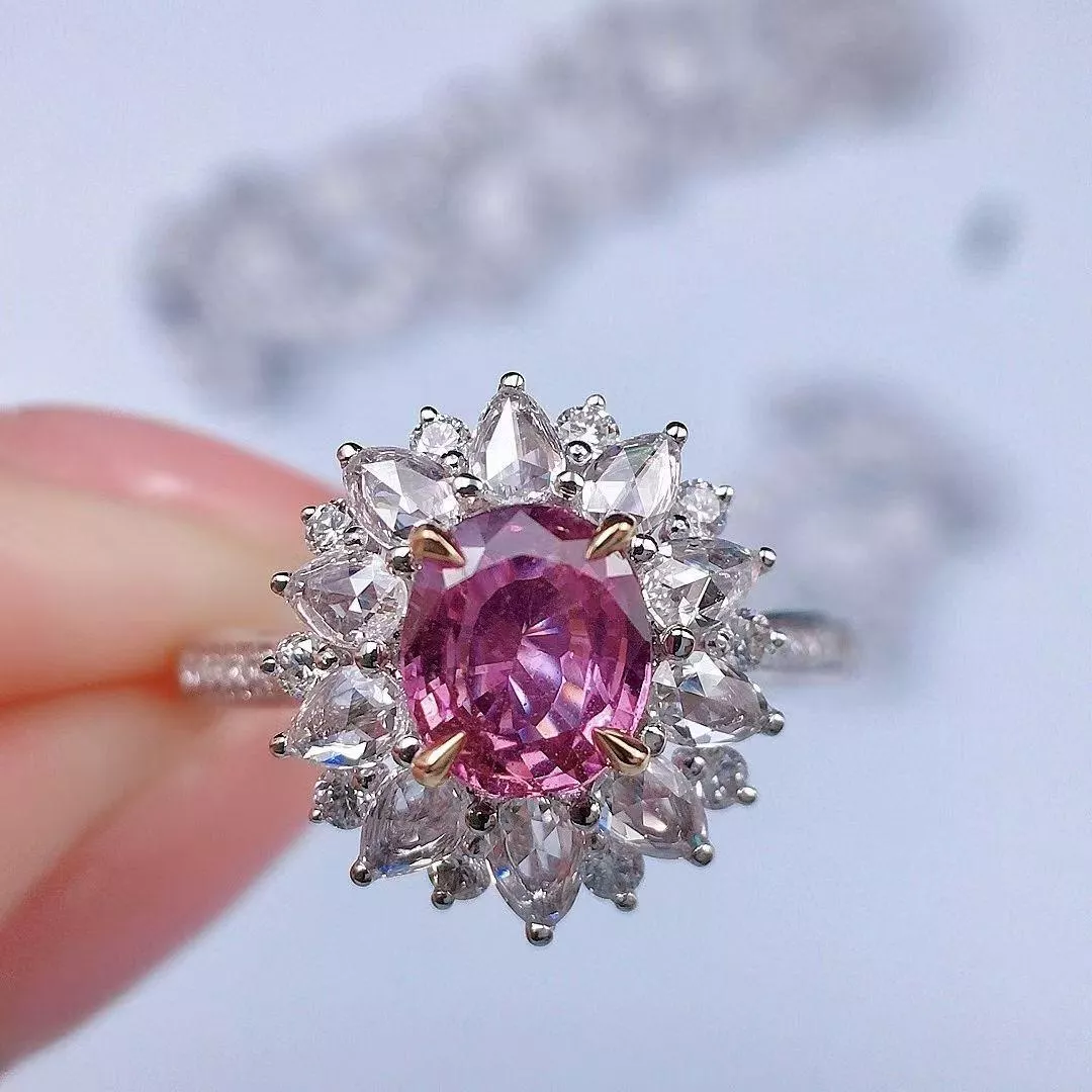 無燒帕帕拉恰戒指 1.06克拉