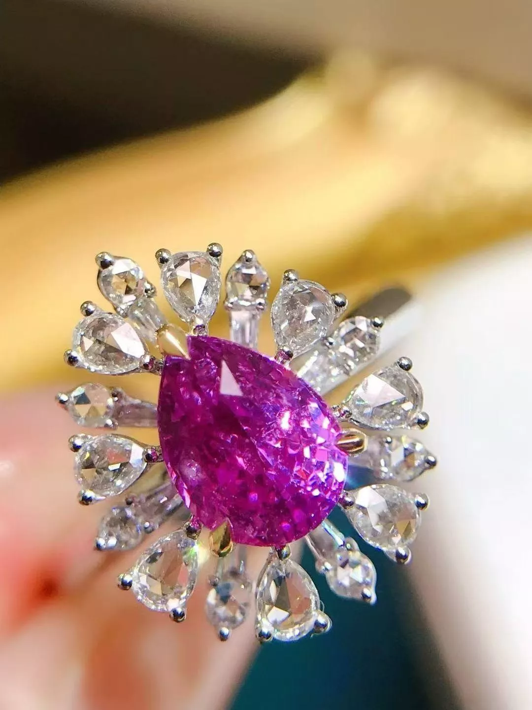 無燒紫粉色藍寶石戒指   2.07克拉  18k金配鑲 0.59克拉鑽石 台北門市 CG-620