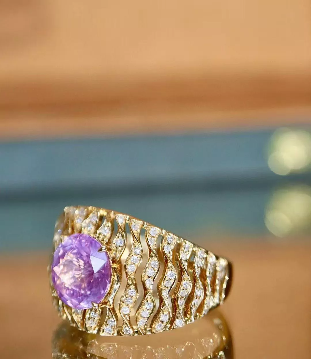 無燒紫色藍寶石戒指  2克拉 18k金配鑲 0.207克拉鑽石 台北門市 CG-647