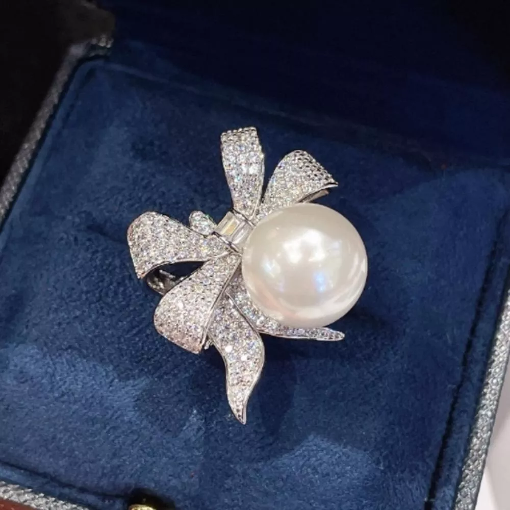 人工珍珠 14mm海若戒指 台北門市 客製化訂製白金 (珍珠戒指 南洋 Akoya 淡水 日本 )