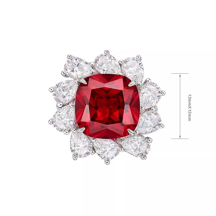 培育紅寶石 9克拉西王母女鑽戒戒指 台北門市 客製化訂製白金 (紅寶石戒指  莫三比克  鴿血紅 緬甸 )