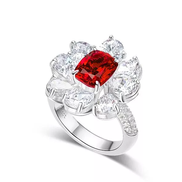 培育紅寶石 2.8克拉月讀女鑽戒戒指 台北門市 客製化訂製白金 (紅寶石戒指  莫三比克  鴿血紅 緬甸 )
