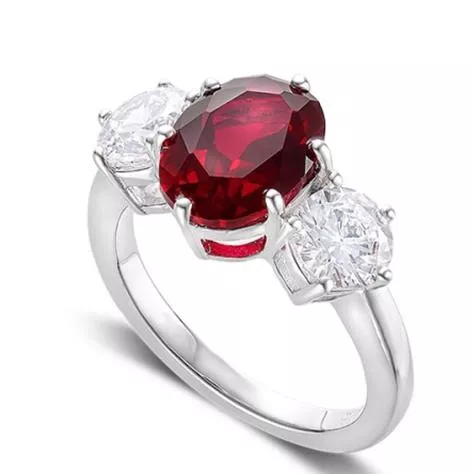 培育紅寶石 2克拉伊南娜女鑽戒戒指 台北門市 客製化訂製白金 (紅寶石戒指  莫三比克  鴿血紅 緬甸 )
