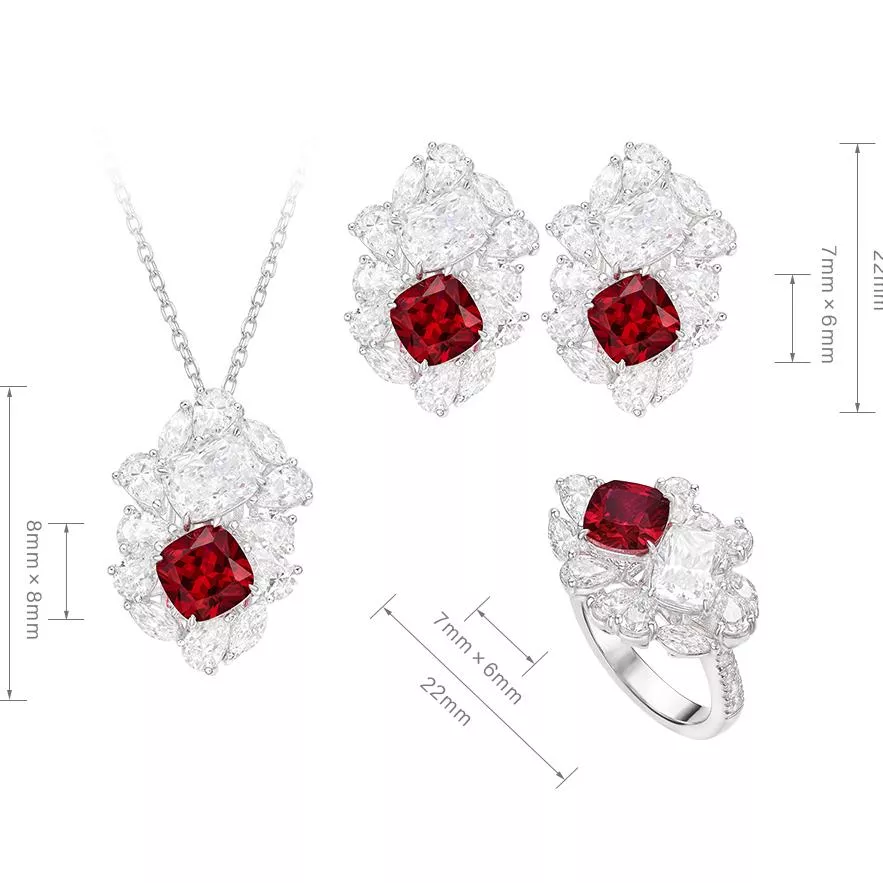 培育紅寶石 1.8-3.6克拉福柏套組 台北門市 客製化訂製白金 (紅寶石戒指 項鍊 耳墜  莫三比克  鴿血紅 緬甸 )