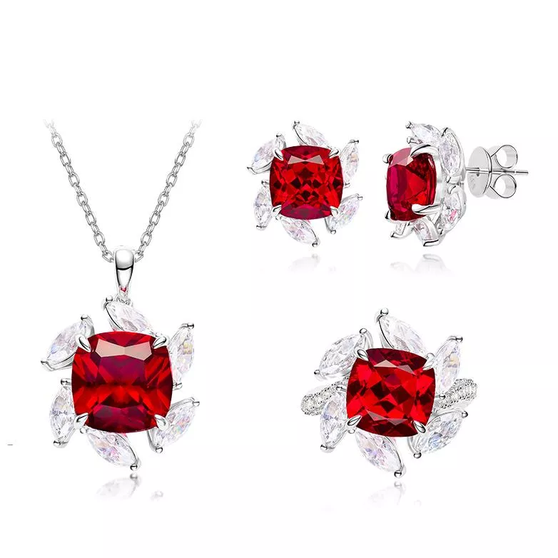培育紅寶石 6-9克拉墨提斯套組 台北門市 客製化訂製白金 (紅寶石戒指 項鍊 耳墜  莫三比克  鴿血紅 緬甸 )