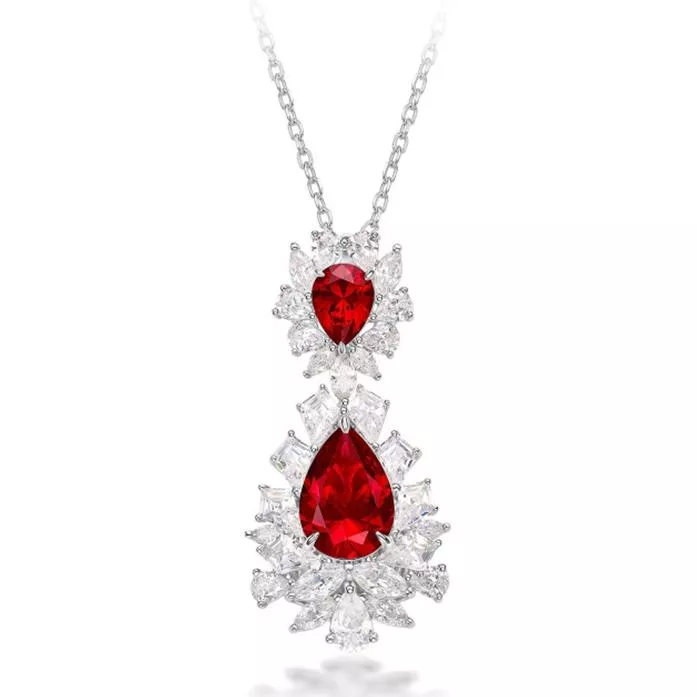 培育紅寶石 4.9-7克拉珀耳塞伊斯套組 台北門市 客製化訂製白金 (紅寶石戒指 項鍊 耳墜  莫三比克  鴿血紅 緬甸 )