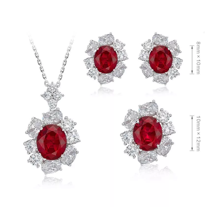 培育紅寶石 5.3-5.8克拉瑞亞套組 台北門市 客製化訂製白金 (紅寶石戒指 項鍊 耳墜  莫三比克  鴿血紅 緬甸 )